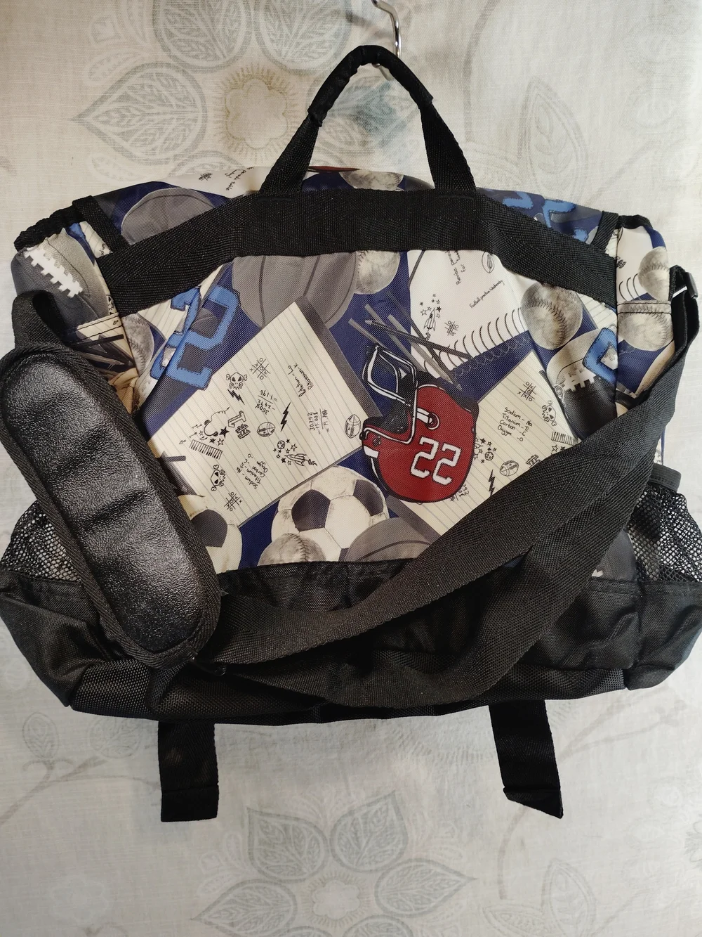 The Children's Place Boys' Sports Print Messenger Bag - Navy/Black/Red